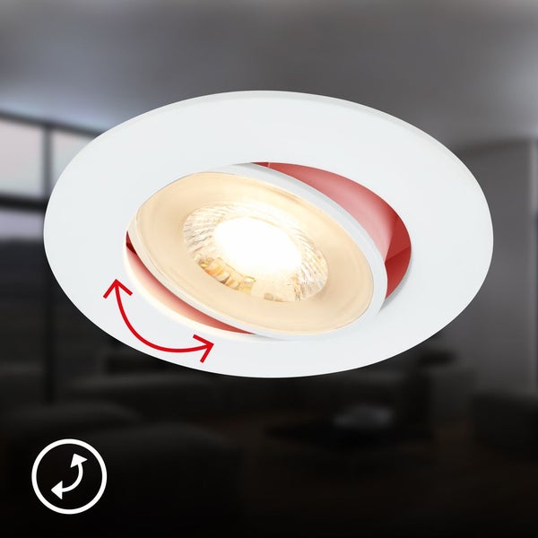 2er Set LED Einbaustrahler LED Einbauleuchten Spots Flach Schwenkbar Warmweiß