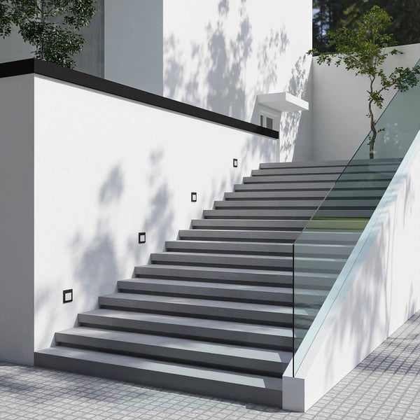Arcchio LED Wandleuchte außen Zamo (Modern) in Schwarz aus Aluminium (1 flammig, ) - Wandeinbauleuchte für Außen Wandlampe Außenwand/Hauswand Haus Terrasse & Balkon Flurleuchte