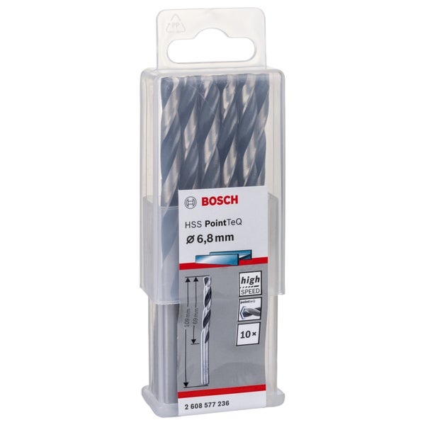 Bosch 10x HSS PointTeQ DIN 338 6,8 x 69 x 109 mm - 2608577236