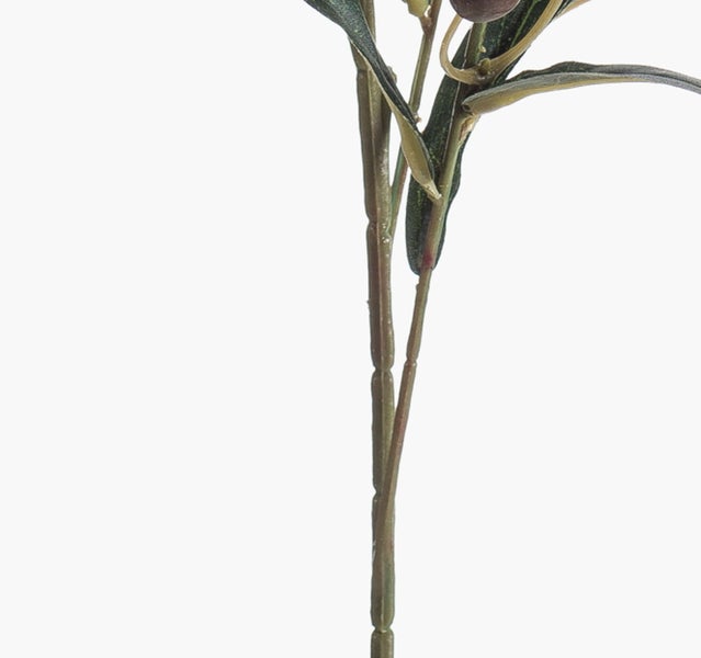 Detailansicht eines künstlichen Farnzweigs aus Kunststoff mit zusammengebundenen Stielen für Dekorationen.