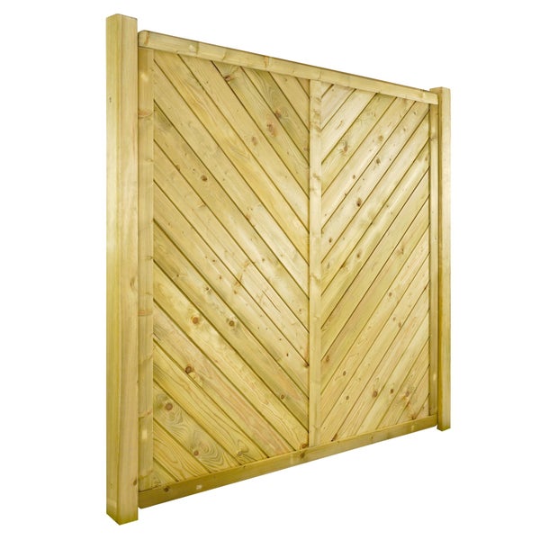 Holzzaun-Element mit diagonalem Muster für den Garten