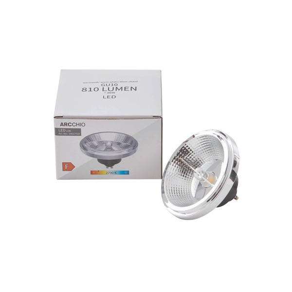Arcchio LED-Leuchtmittel GU10, 11 Watt, 810 Lumen, warmweiß 2700 Kelvin, inklusive Verpackung mit Energieeffizienzklasse F.