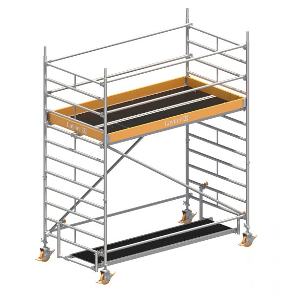 Layher Fahrgerüst mit zwei Arbeitsbühnen
