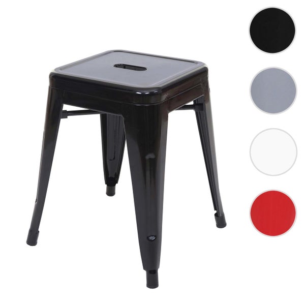 Metallhocker mit quadratischer Sitzfläche