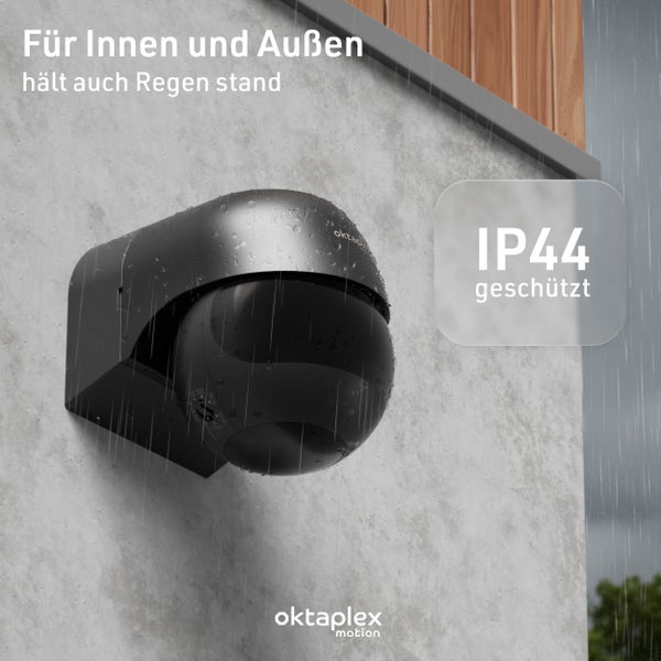 Bewegungsmelder 12m 180 Grad Erfassung schwenkbar IP44 für Innen und Außen LED geeignet anthrazit ideal für Sicherheit und Übersicht