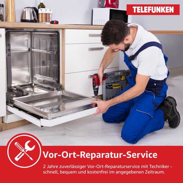 Telefunken Geschirrspüler Unterbau 60 cm Spülmaschine Silber 12 Maßgedecke 6 Programme AquaStop 45 dB GEU6012DI