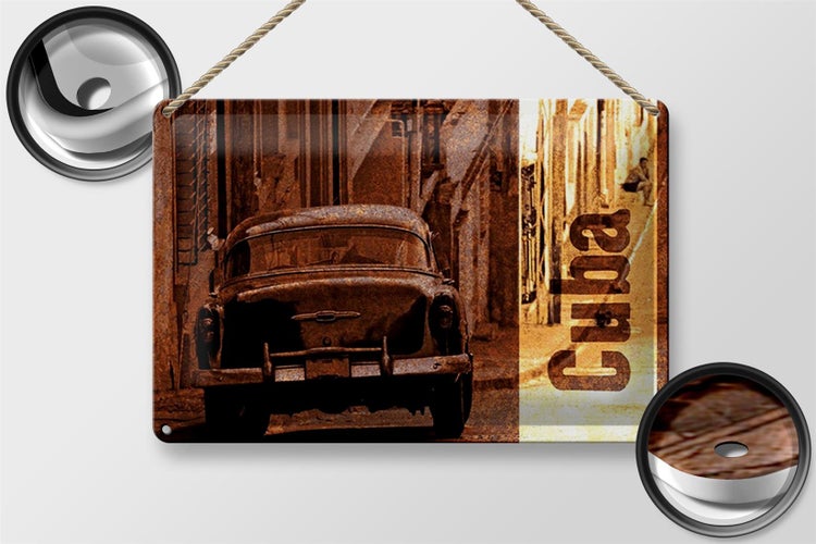 Blechschild Spruch 30x20cm Cuba Auto Oldtimer Retro