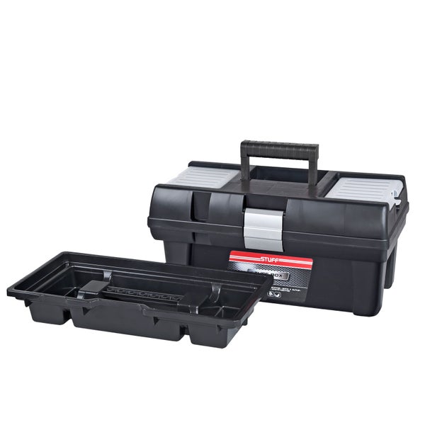 PROREGAL Werkzeugkoffer Light L | HxBxT 32x59,5x34cm | Polypropylen | Schwarz