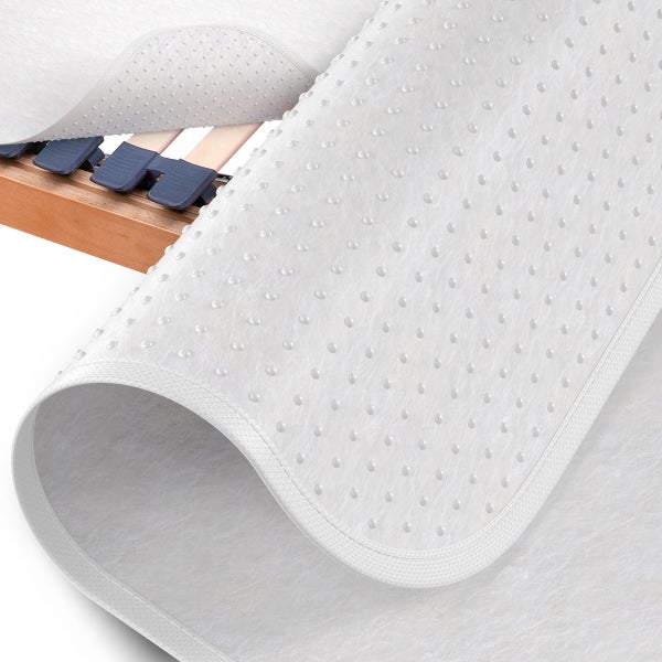 Weisse Antirutschmatte für Lattenrost mit Noppenstruktur