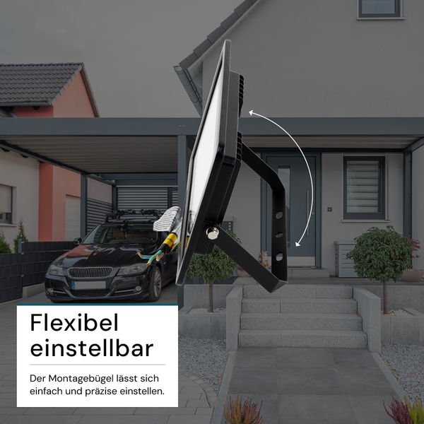 Flexibel einstellbarer LED-Strahler mit Montagebügel