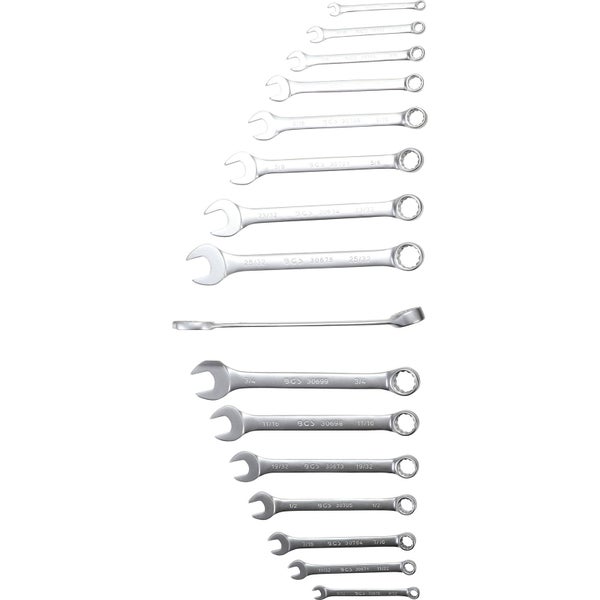 Satz mit Gabelschlüsseln verschiedener Größen