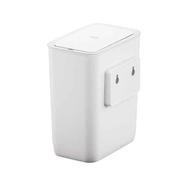PROREGAL Moderner Quadratischer Abfalleimer Mit Smart Sensor Zur Wandmontage 8 Liter HxBxT 31 x 26 x 16,5 cm Weiß