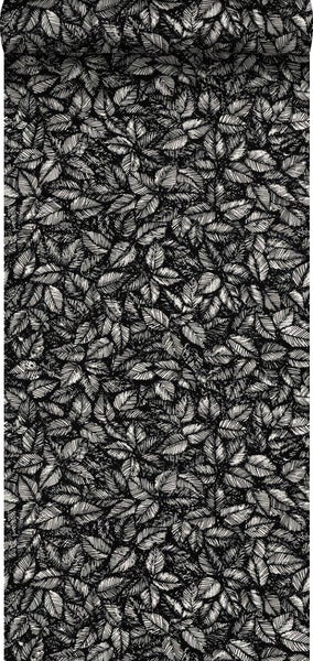 Borastapeter Tapete Blätter Schwarz und Weiß - 53 cm x 10.05 m - 660702