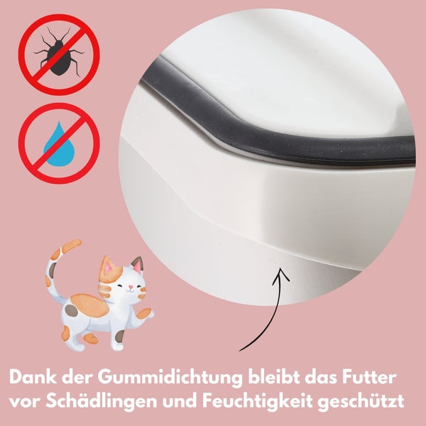 Detailansicht des Verschlusses eines Vorratsbehälters, der luft- und geruchsdichte Aufbewahrung garantiert