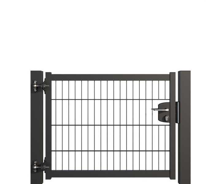 Einzelne Gartentür mit Schloss und Gitter