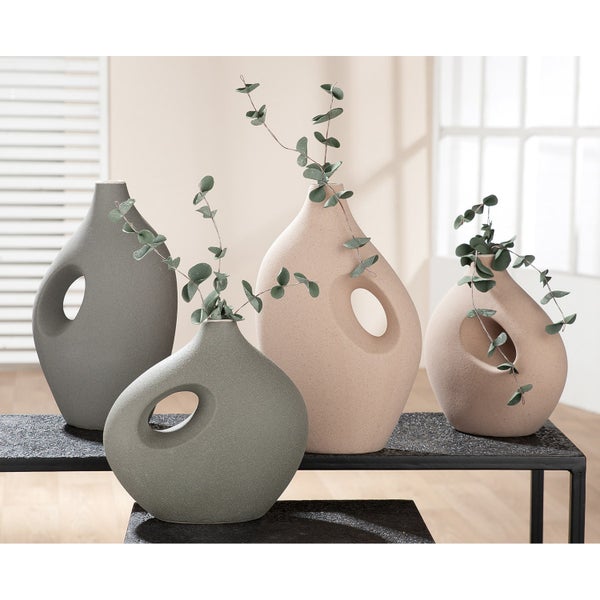 Vasen GILDE 2er Set RADON Dekovasen beige-grau Höhe 21cm Keramik