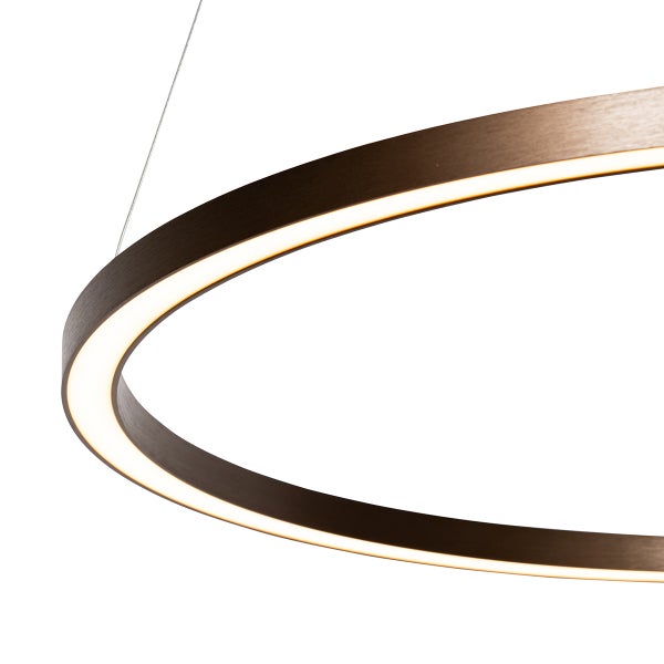 Kreisförmige LED-Hängeleuchte aus Holz