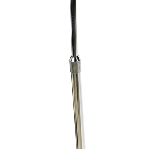 Detailaufnahme eines Stativs aus Metall.