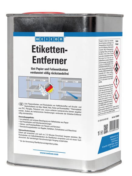 WEICON Etikettenentferner|für Papier- und Haftetiketten|1 L|farblos, transparent