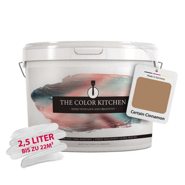Wandfarbe The Color Kitchen, Farbton Certain Cinnamon, ultra matt, 2,5 Liter für bis zu 22 Quadratmeter.