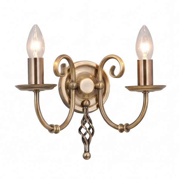 Wandleuchte mit zwei Leuchtenarmen im Vintage-Stil