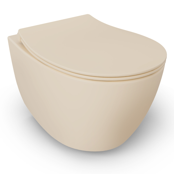Isvea WC Toilet Badezimmer Wand-WC Elfenbein mit Softclose-Sitz