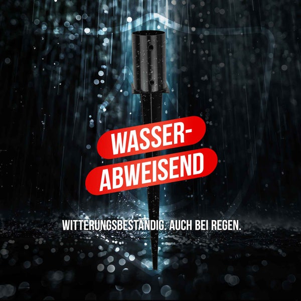 Einschlaghülse/Bodenhülse rund (81 mm) für gefräste und teilgefräste Pfosten, pulverbeschichtet, schwarz