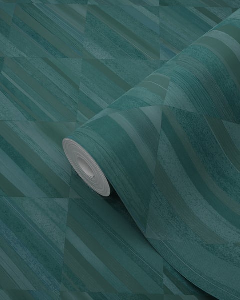 Rolle grüne Tapete mit Streifenmuster