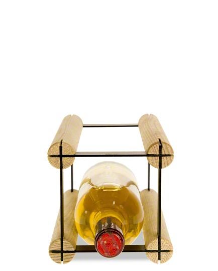 PROREGAL Modulares Weinregal Vinotega Mod Metal HxBxT 62,5 x 52,5 x 24,5 cm 5 x 6 Flaschen Massives Kiefernholz Braun Geölt