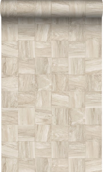 Origin Wallcoverings Tapete quadratische Holzstücke Hellbeige - 50 x 900 cm - 347929