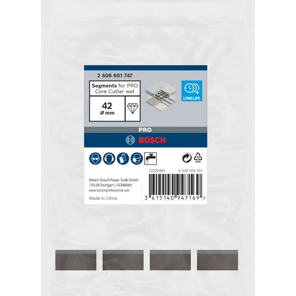Bosch Segmente für Pro Kernbohrer nass, 42 Millimeter
