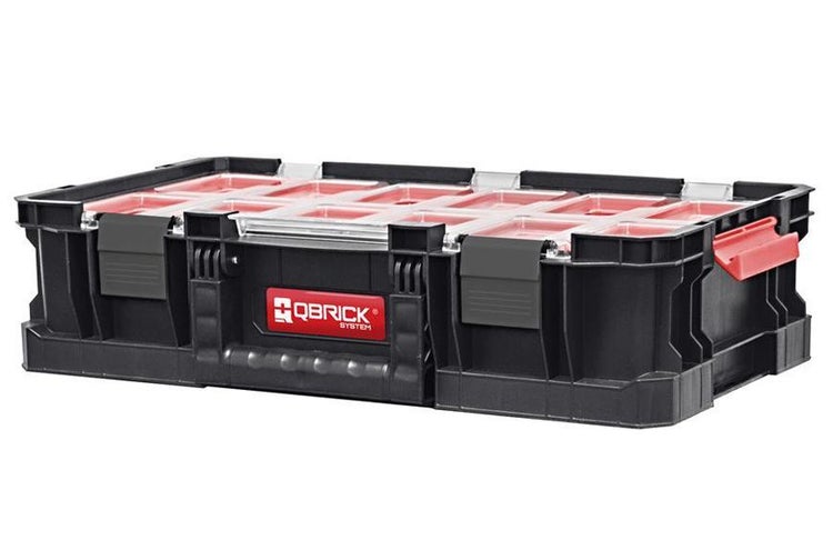 PROREGAL QBRICK Sortimentskasten Two HxBxT 31 x 53 x 13 cm 9 Fächer Mit Deckgriff Mit Klemmverschlüsse Schwarz