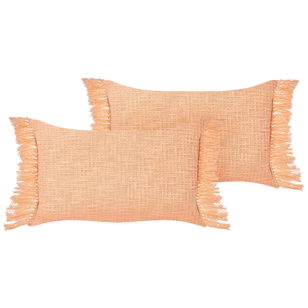 Dekokissen 2er Set TANSY Baumwolle 40 x 60 cm Orange Ohne Muster