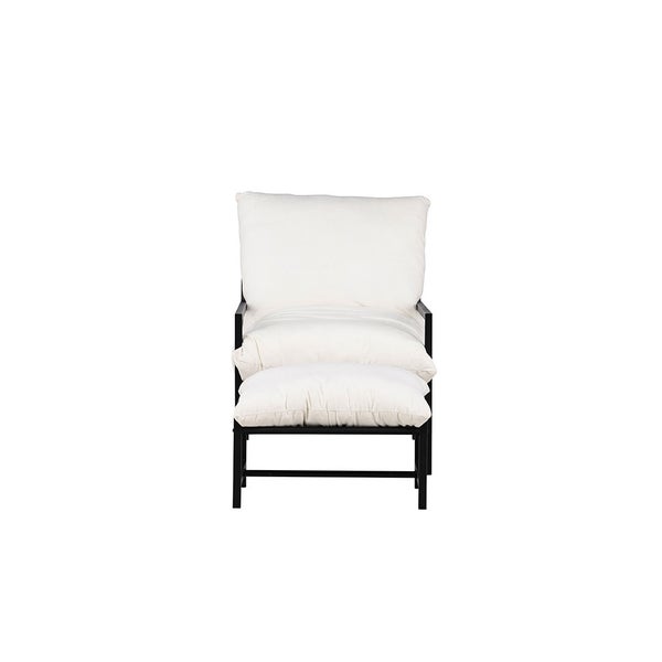 Corso Loungesessel mit Fußhocker schwarz. 67 X 128 X 68 cm
