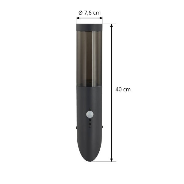 Lindby Wandleuchte außen Statius mit Bewegungsmelder (spritzwassergeschützt (Modern) in Schwarz aus Metall (1 flammig, E27) - Wandlampe für Außenwand/Hauswand Haus Terrasse und Balkon
