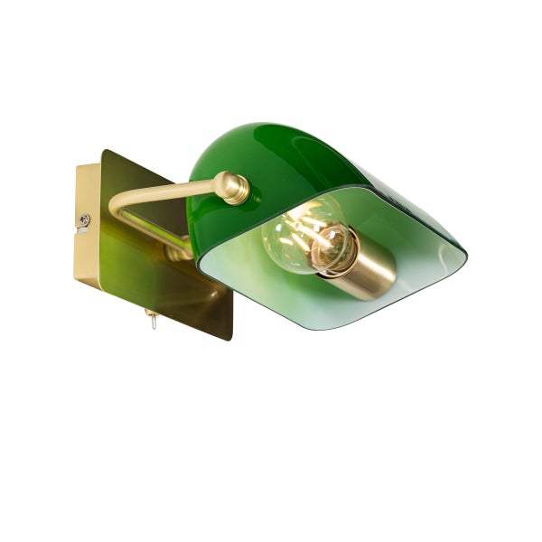 Grüne Wandleuchte mit Licht
