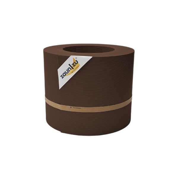 Zaunfolie auf einer Rolle mit dem ZaunZu Logo und dem Recycelbar Symbol