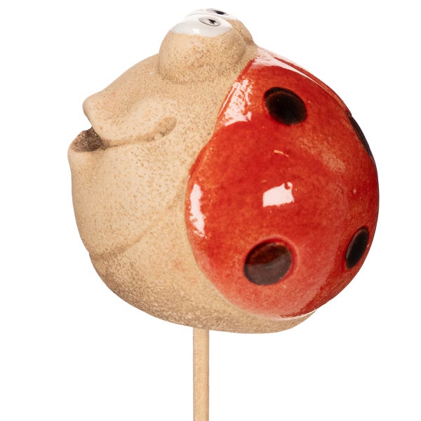 Dekofigur Marienkäfer am Stab für Garten und Beet