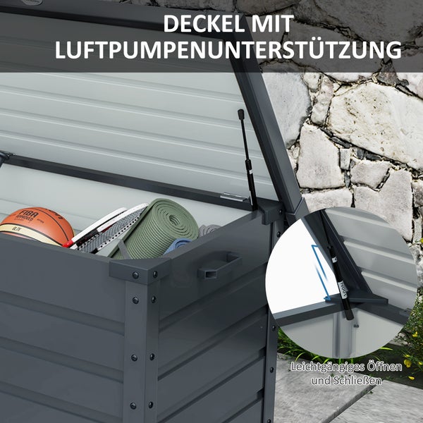 Gartenbox 100cm x 62cm x 65cm, Stahl Dunkelgrau