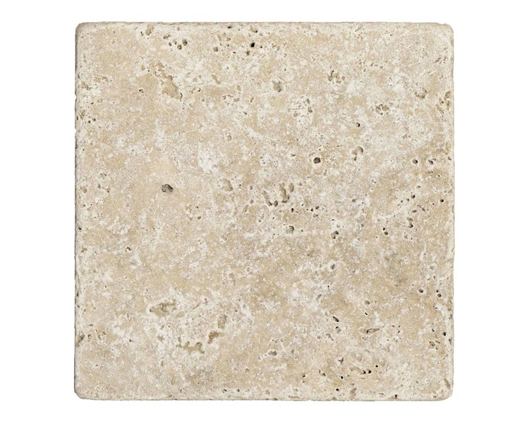 Wohnrausch Travertin Mosaikfliesen CREMA 10 x 10 x 1 cm, getrommelt, beige