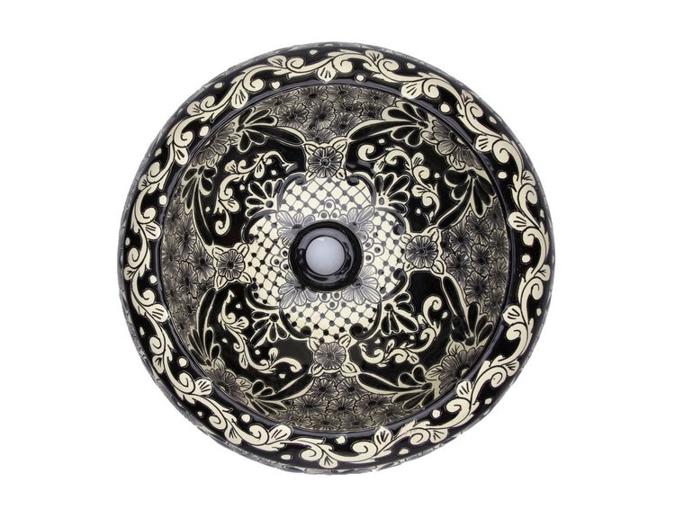 Keramik Waschbecken mit floralem Muster