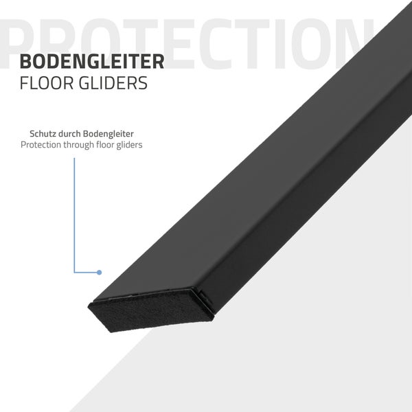ML-Design 2er Set Tischbeine Loft 75x72 cm, Schwarz, Profil 8x2 cm, aus Stahl, Industriedesign, U-Form, Metall Tischgestell scandic, Tischkufen Tischuntergestell Möbelfüße, für Esstisch/Schreibtisch