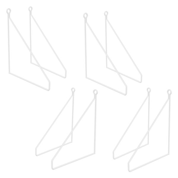 ML-Design 8 Stück Regalhalterung 200 mm, Weiß, Metall, Dreieckige Regalhalterungen, Schwebe Regalwinkel, Draht Wandhalterung, Regalträger für Wandmontage, Wandregal Wandkonsole Hängeregal Regalstütze