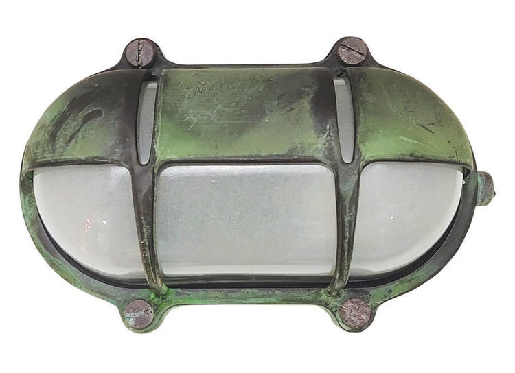 Ovale Wandleuchte mit Schutzgitter