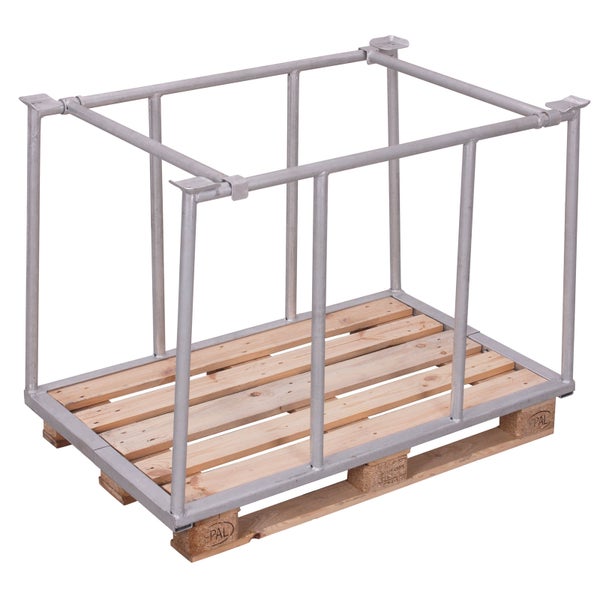 VARIOfit Palettenaufsatz Typ 75 aus verzinktem Stahl 1200x800mm Maße, 1155mm Höhe