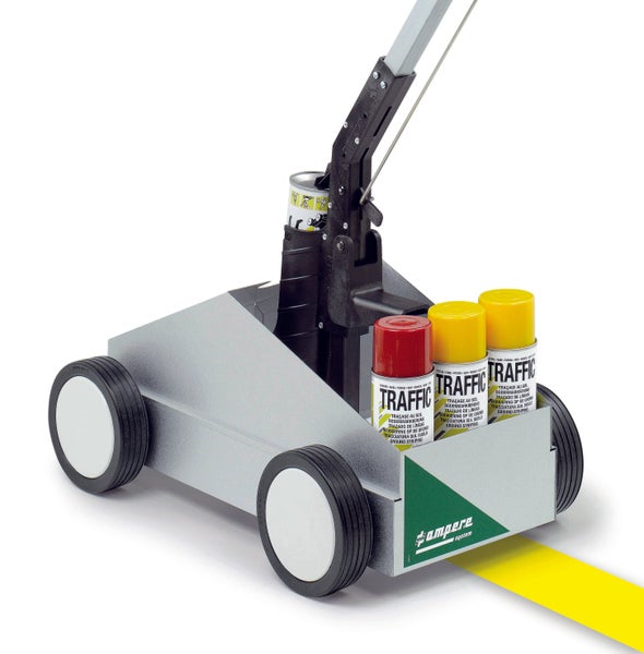 Markierwagen + 15 Dosen gelb 500 ml Hallen + Lagermarkierung