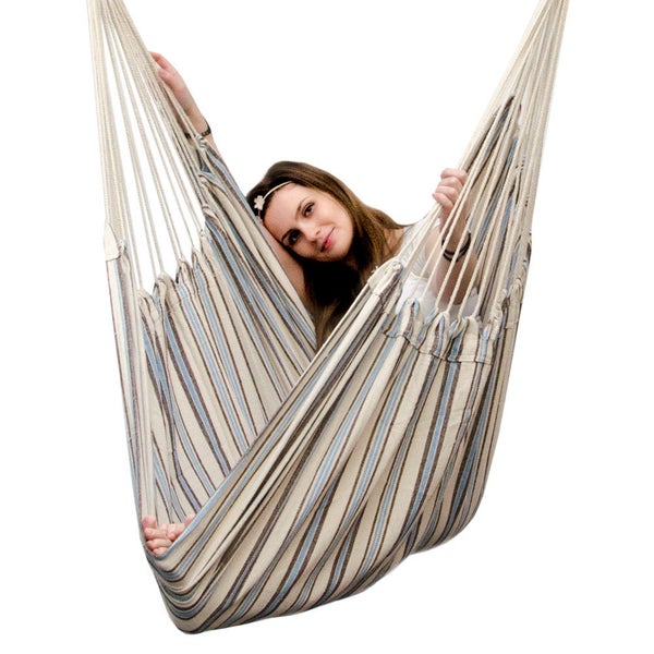 XXL Hängesessel Relaxsessel 185x130cm bis 150kg Mediterran gestreift