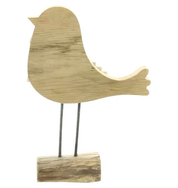 FRANK FLECHTWAREN | Figur Wintervogel, 20 x 27 cm, HOLZ, METALL