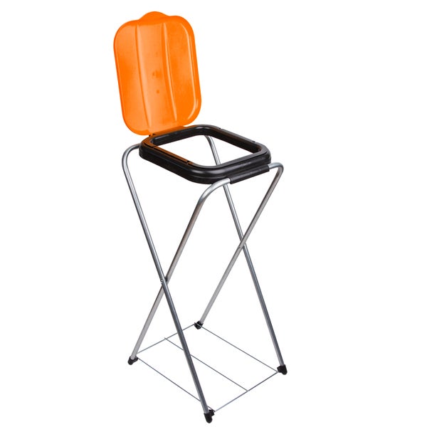 BigDean Müllsackständer EasyFix ORANGE 120L - Müllbeutelhalter mit Gitterboden - Müllsackhalter Metall Mülltütenhalter Gelber Sack Ständer