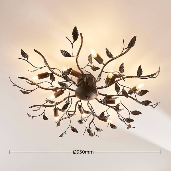 Lindby Deckenlampe Yos (Florentiner) in Schwarz aus Metall (10 flammig, E14) - Deckenleuchte Lampe Schlafzimmerleuchte